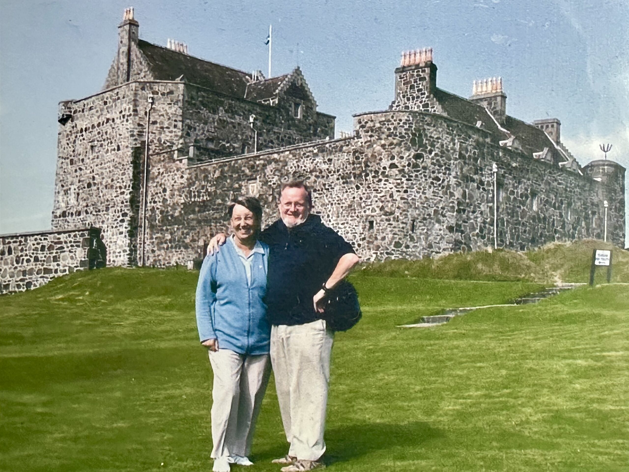 My Mum & Dad posing in front of Duart Castle on Mull